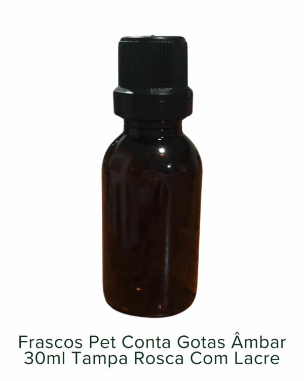 Frascos Pet Conta Gotas Âmbar 30ml Tampa Rosca Com Lacre